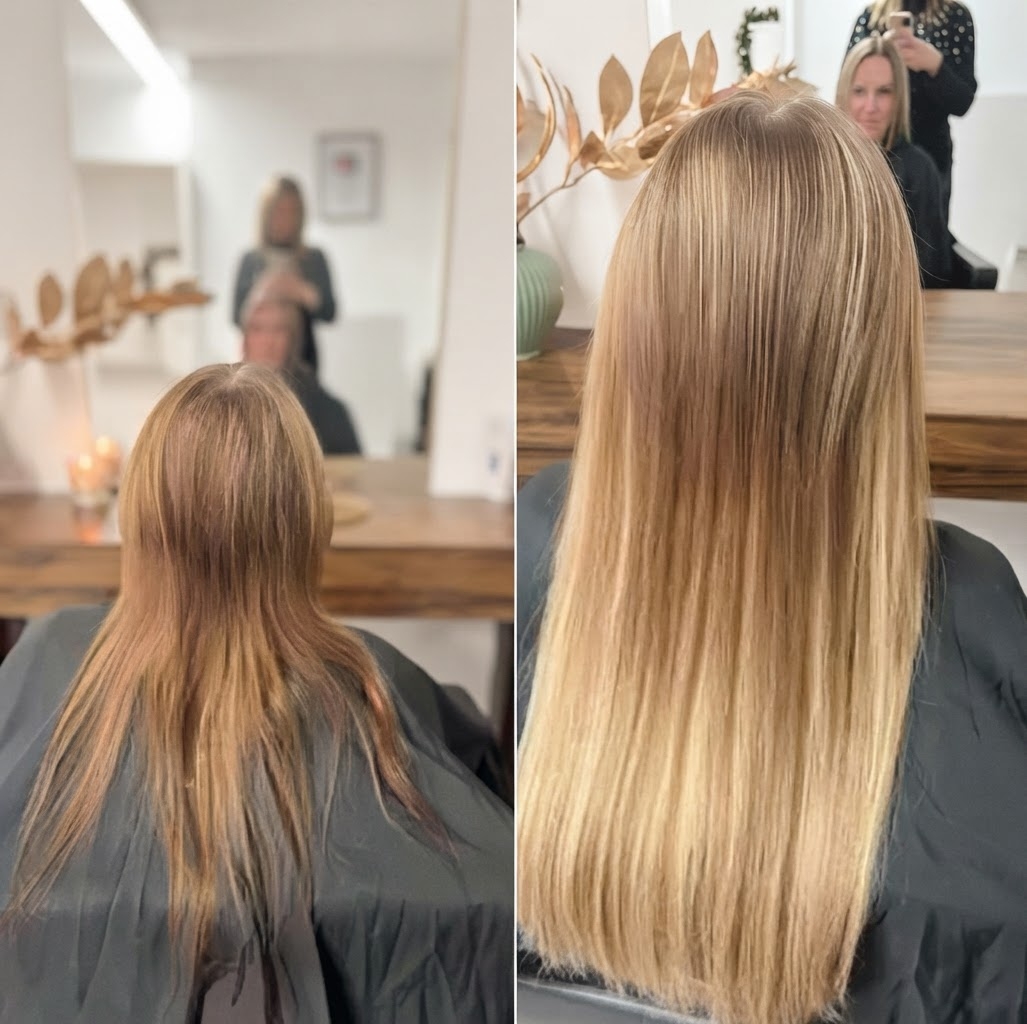 Vorher/Nachher: Haarverlängerung